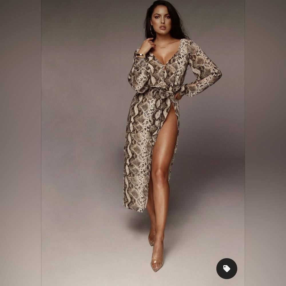 Jluxlabel Snakeskin High Slit Dress